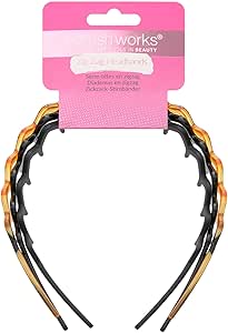 Brushworks Zig-Zag Headband 3-Pack – Retro-Modern Hair Accessory (Shiny Black, Matte Black, Tortoise) – Durable, Comfortable Grip : Amazon.co.uk: Beauty