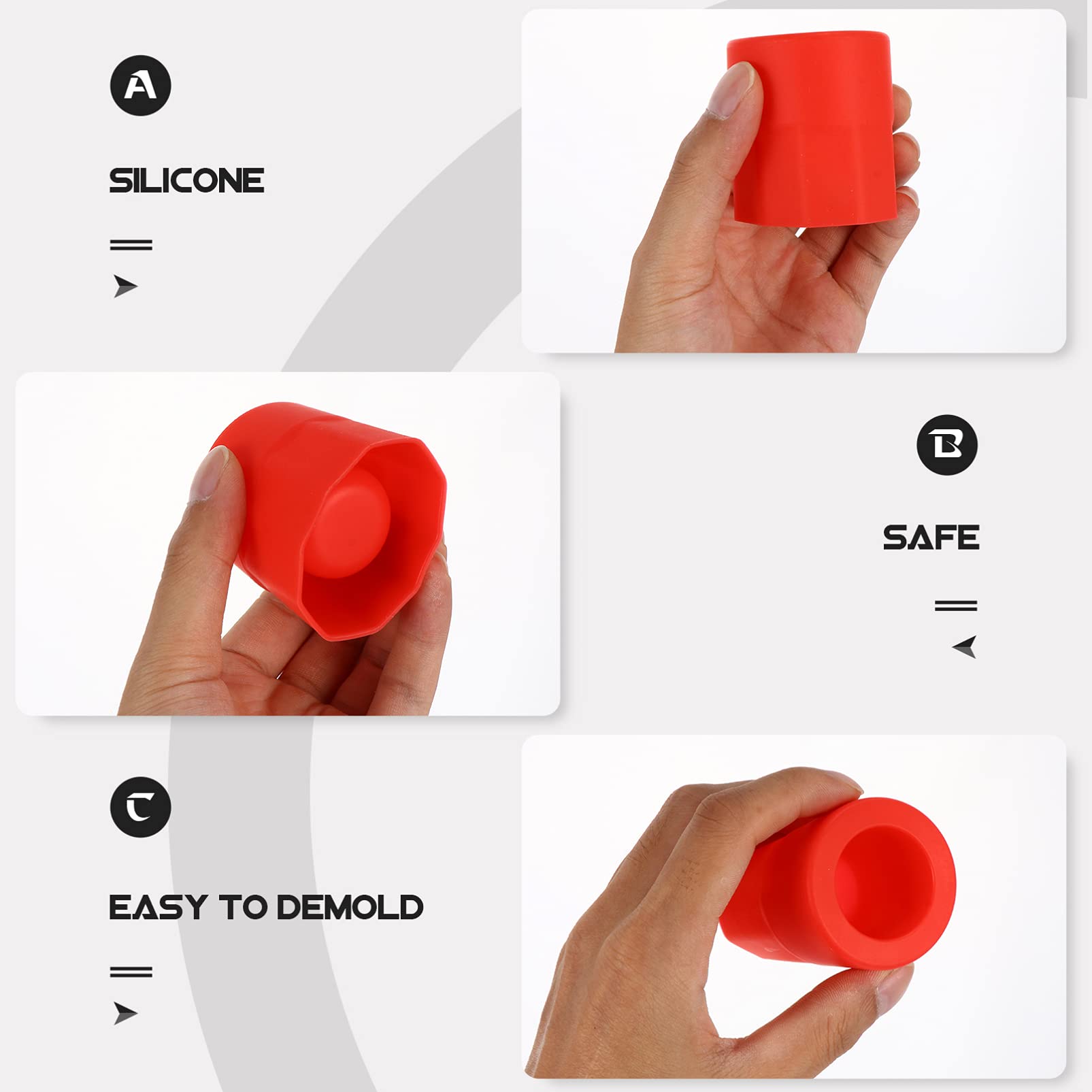 Silikonform für Schnapsgläser 10 Stück, Rot, Einfach Lösbar