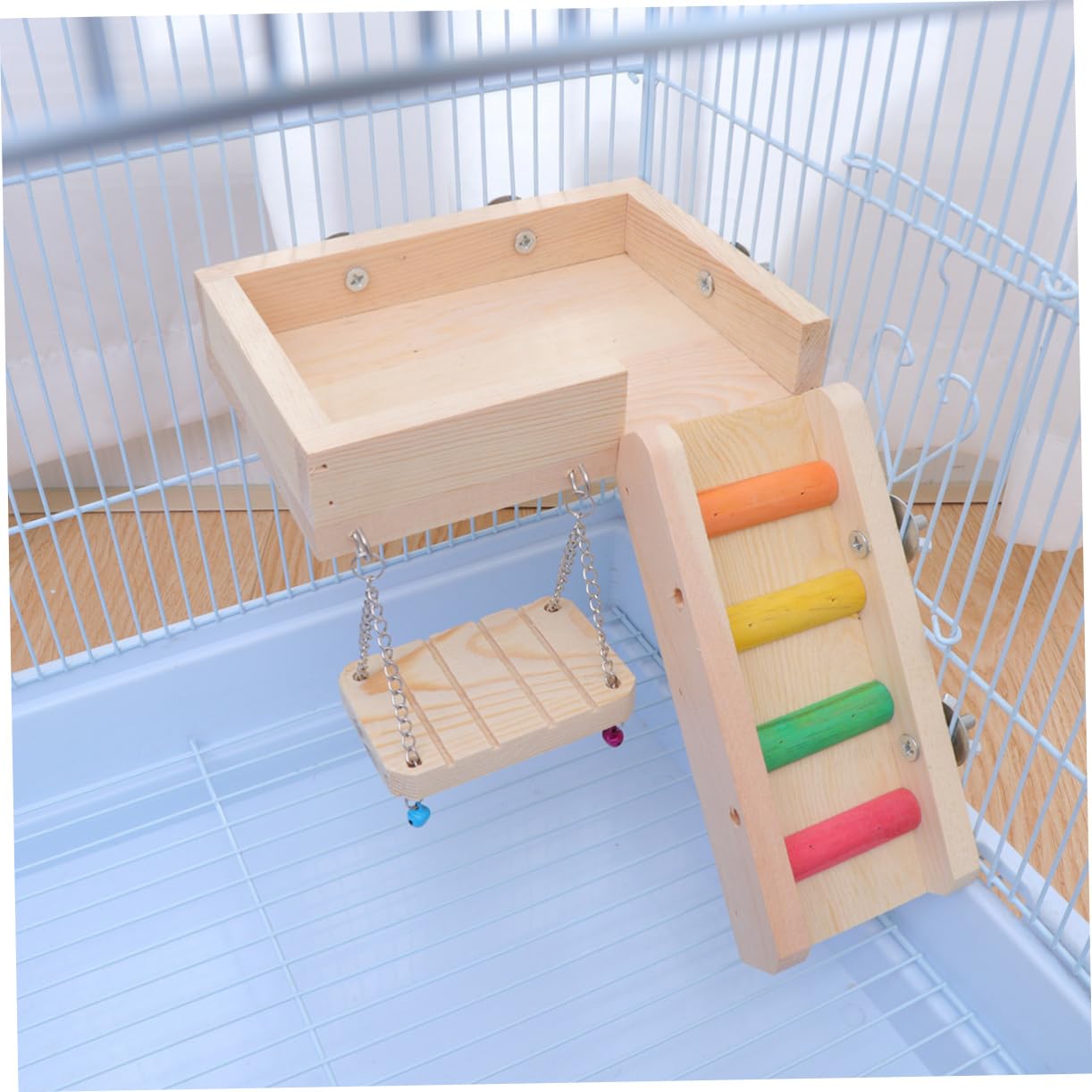 Beaupretty Jouet Échelle pour Animaux, Balançoire à Oiseaux, Matériau Sûr, Grand Format, Jeu D’Escalade pour Hamster et Perroquet, Accessoire Ludique pour Cage D’Oiseaux, Petits Animaux