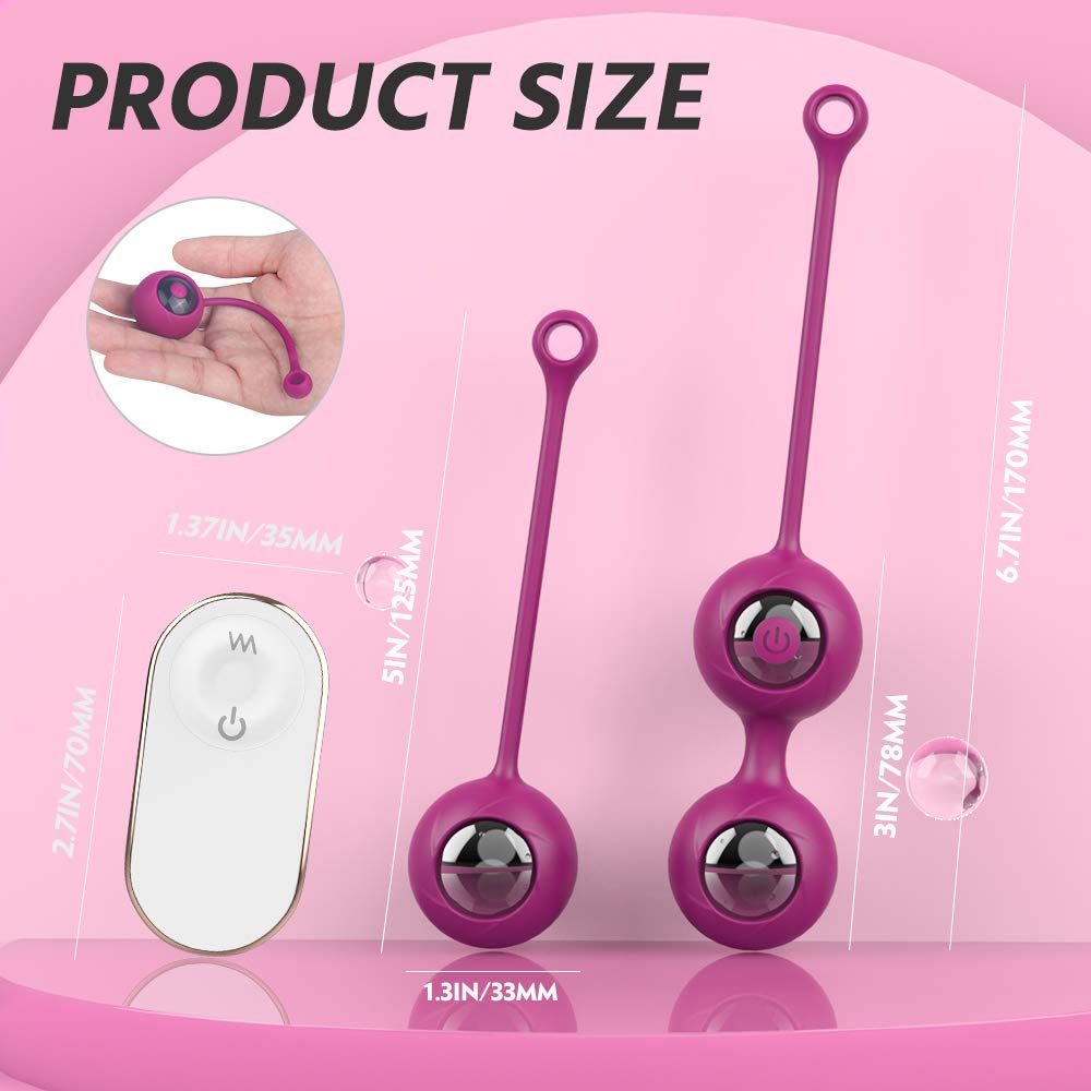 9 Modalità di Màssaggio con Telecomando Silicone Kēgēl Bàll 2 in 1 Palline Per il Pelvico Palline per Donna,USB Ricaricabile,Impermeabile,para Controllo della Vescica ed Esercizi del Pavimento Pelvico