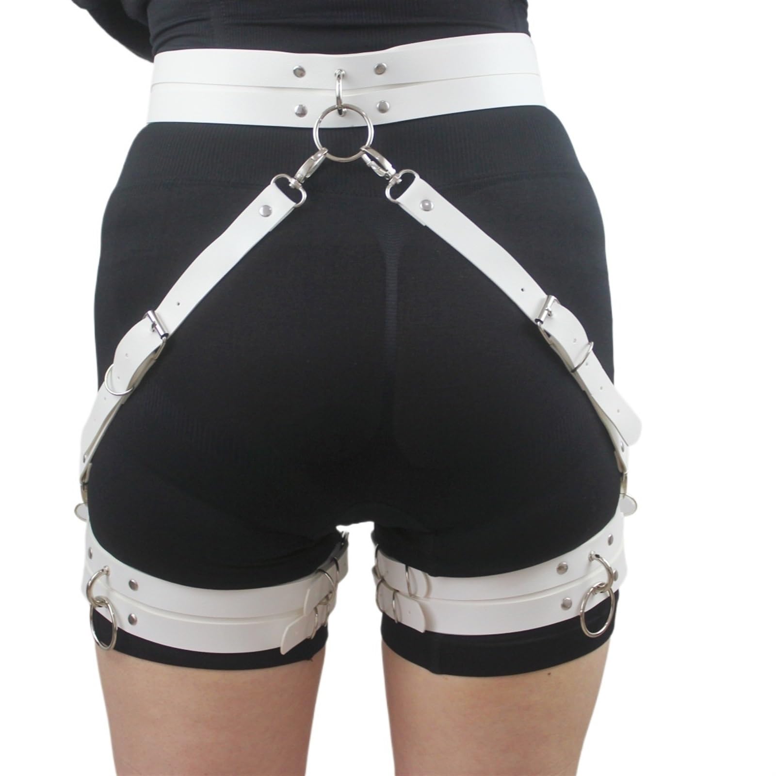 Women Punk Belts PU Leather Body Chain Waist Belt BDSM Lingerie Bondage Bodysuit Goth Harness Lingerie