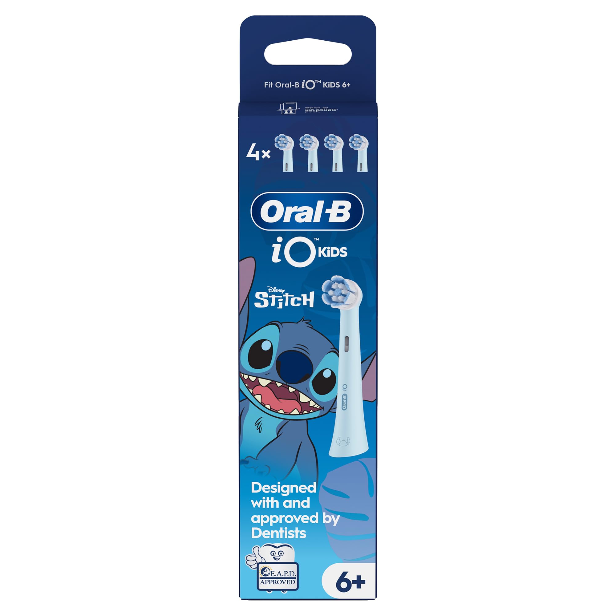 Oral-B iO Kids 6+ Stitch - Spazzolino da denti di ricambio, 4 pezzi