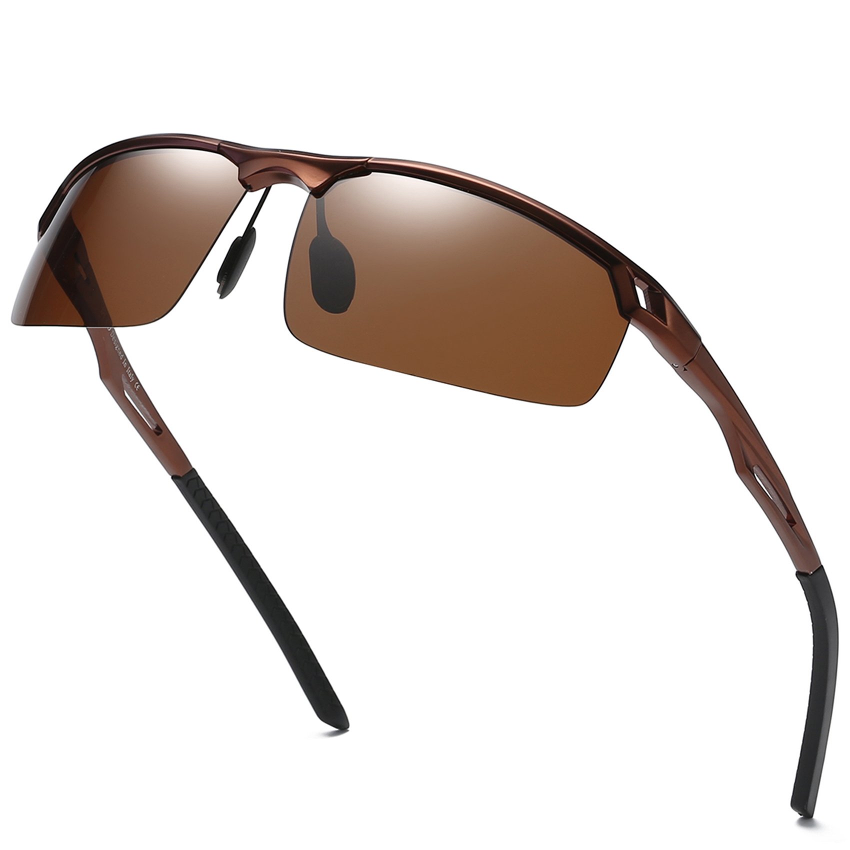 DUCO Sonnenbrille für Herren Retro Polarisierte Sonnenbrille Ultraleichte Sportbrille Al-Mg Metallrahmen Fahrerbrille 8550