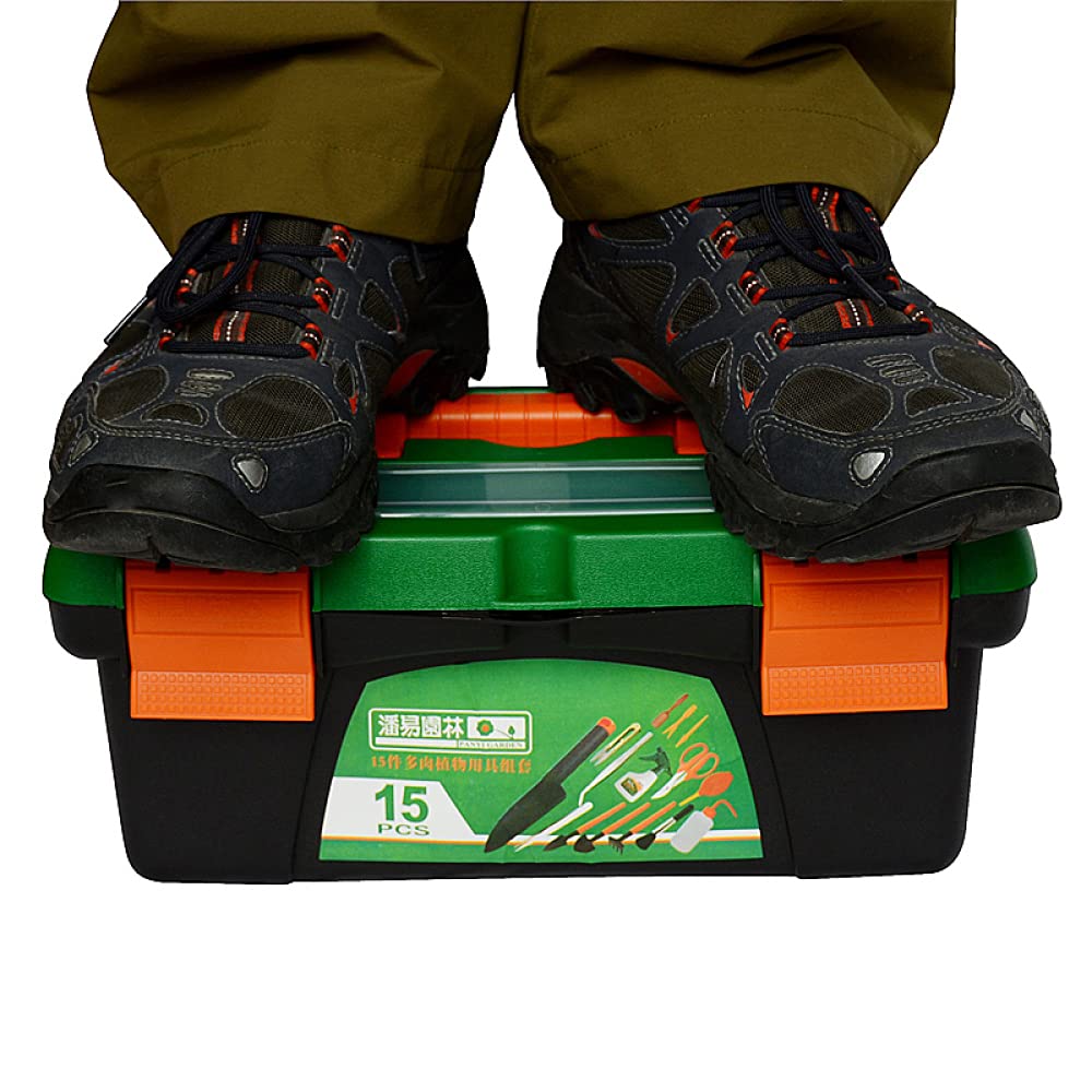 ZXCVB Kit Jardineria,15Pcs Mini Herramientas Jardinería,Ligeras Y Compactas Juego De Herramientas De Jardín con Caja De Almacenaje,para Mujeres/Hombres/Jardineros/Padres E Hijos