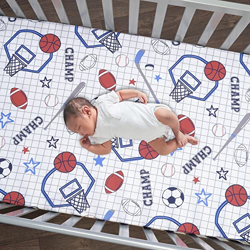 Image of Lambs & Ivy Baby Sports 3-Piece Football /Basketball Baby Crib Bedding Set