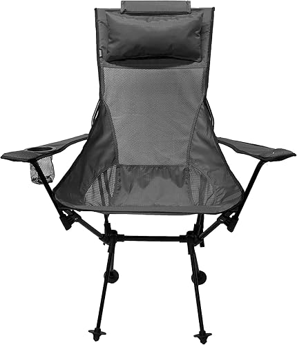 TravelChair - Silla Koala ligera, portátil, respaldo alto, asiento de malla ventilada, fácil de montar para mayor comodidad sobre la marcha (negro)