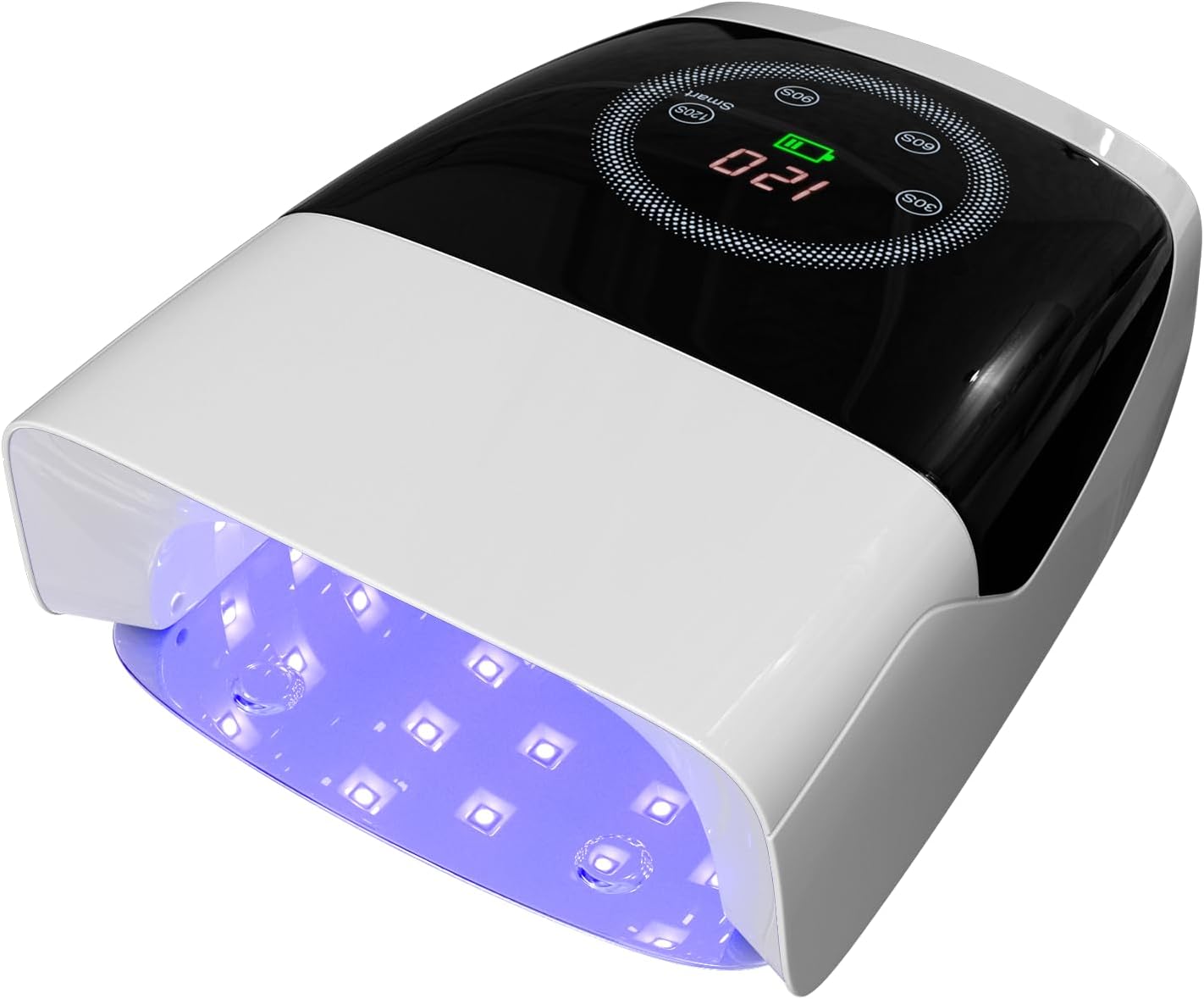 Cordless UV LED Nail Lamp, 132W Rechargeable Gel Nail Lamp Professional Nail Dryer Gel Polish UV Lights for Nails with 4 Timer Setting Quick Dryer Curing Lamp for Salon & Home (White)