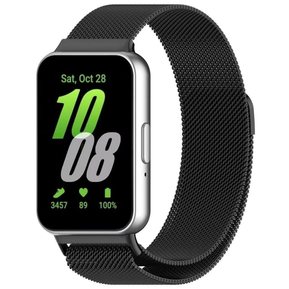 Bransoletka zastępcza, kompatybilna z Samsung Galaxy Fit 3 / SM-R390, zapięcie magnetyczne, regulowana metalowa bransoletka dla kobiet i mężczyzn