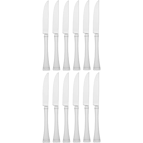 Lenox Portola 12-Piece High Carbon Stainless Steel Steak Knife Set in Metallic