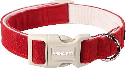 ARING PET Collar de algodón morado para perro, ajustable, lindo collar para perro pequeño con hebilla duradera