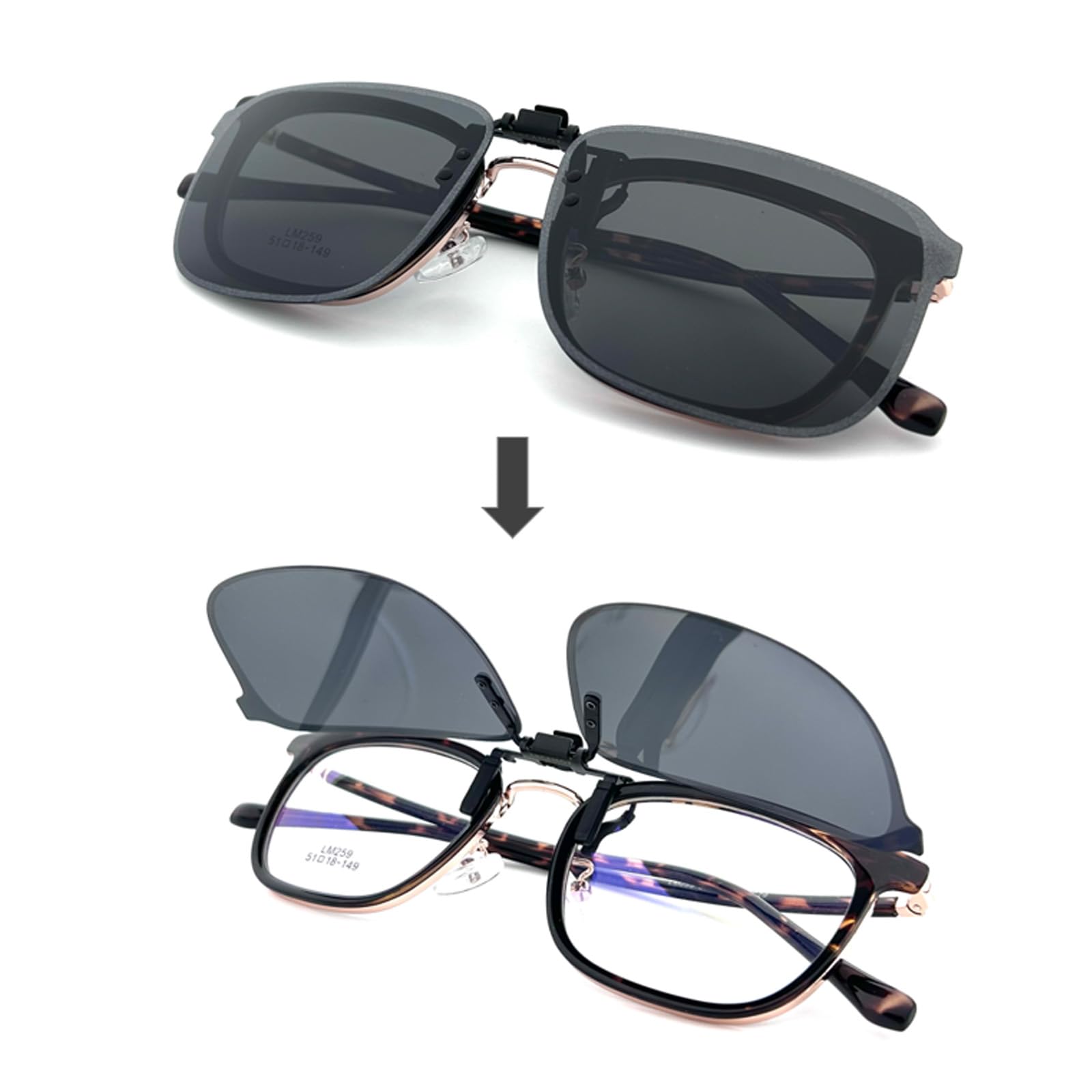 Sonnenbrille zum Anklippen, polarisiert, blendfrei, UV-Schutz, Brille für Männer und Frauen