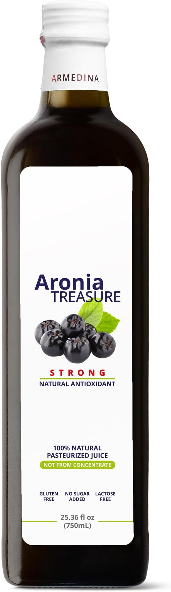 [Aronia Treasure] 100% Aronia Berry Juice: Rich in Antioxidants, Gluten-Free, Vegan, Not From Concentrate, made from Premium Aronia Berries