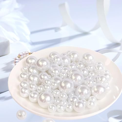 Miniatura 4 de 160 cuentas de perlas para relleno de jarrón, sin agujero, cuentas de perlas para centros de mesa, soporte para cepillos, perlas para velas, hogar,