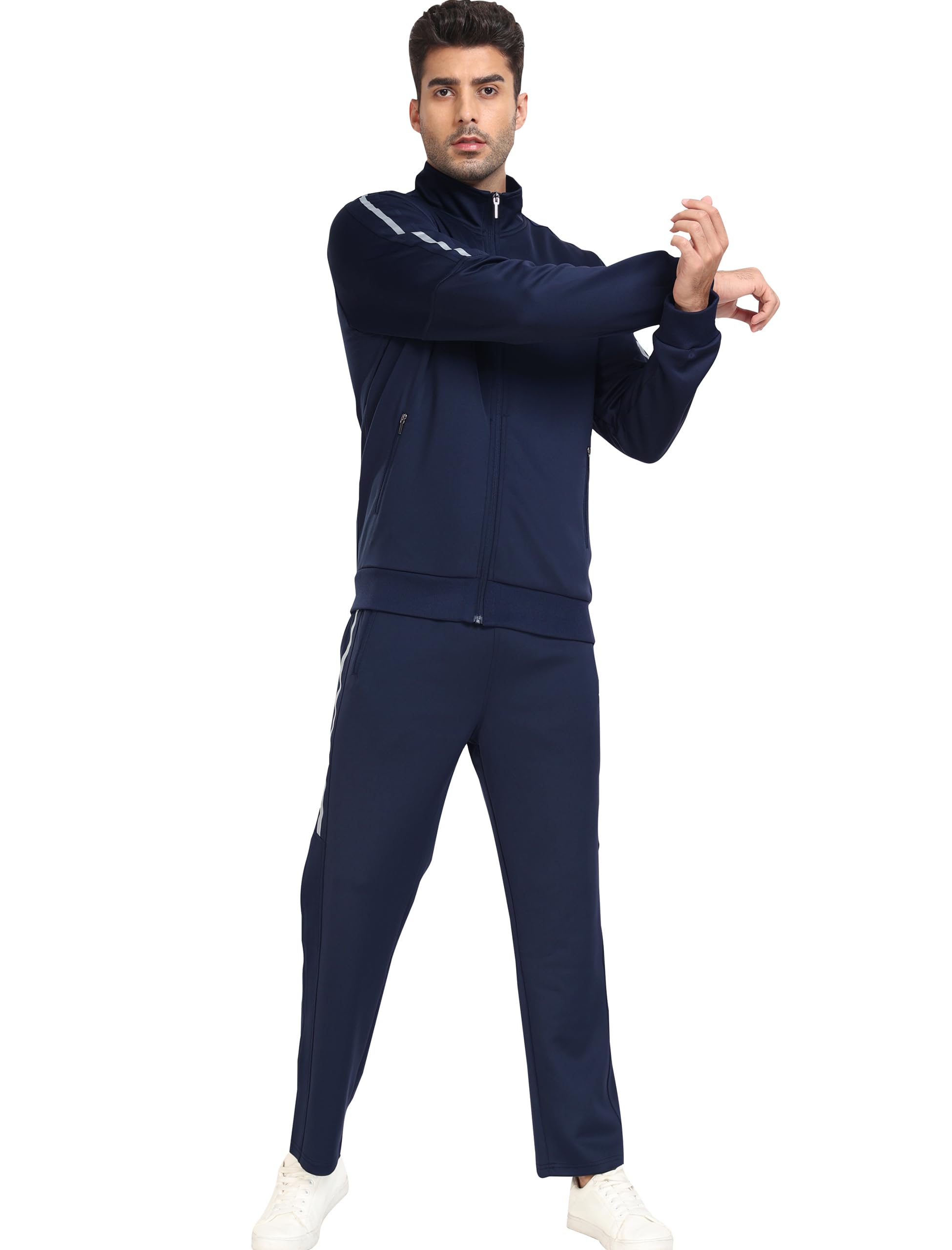 MoFiz Chándal para Hombre Cálido Traje Deportivo de Cuello Alto con Cremallera para Actividades al Aire Libre