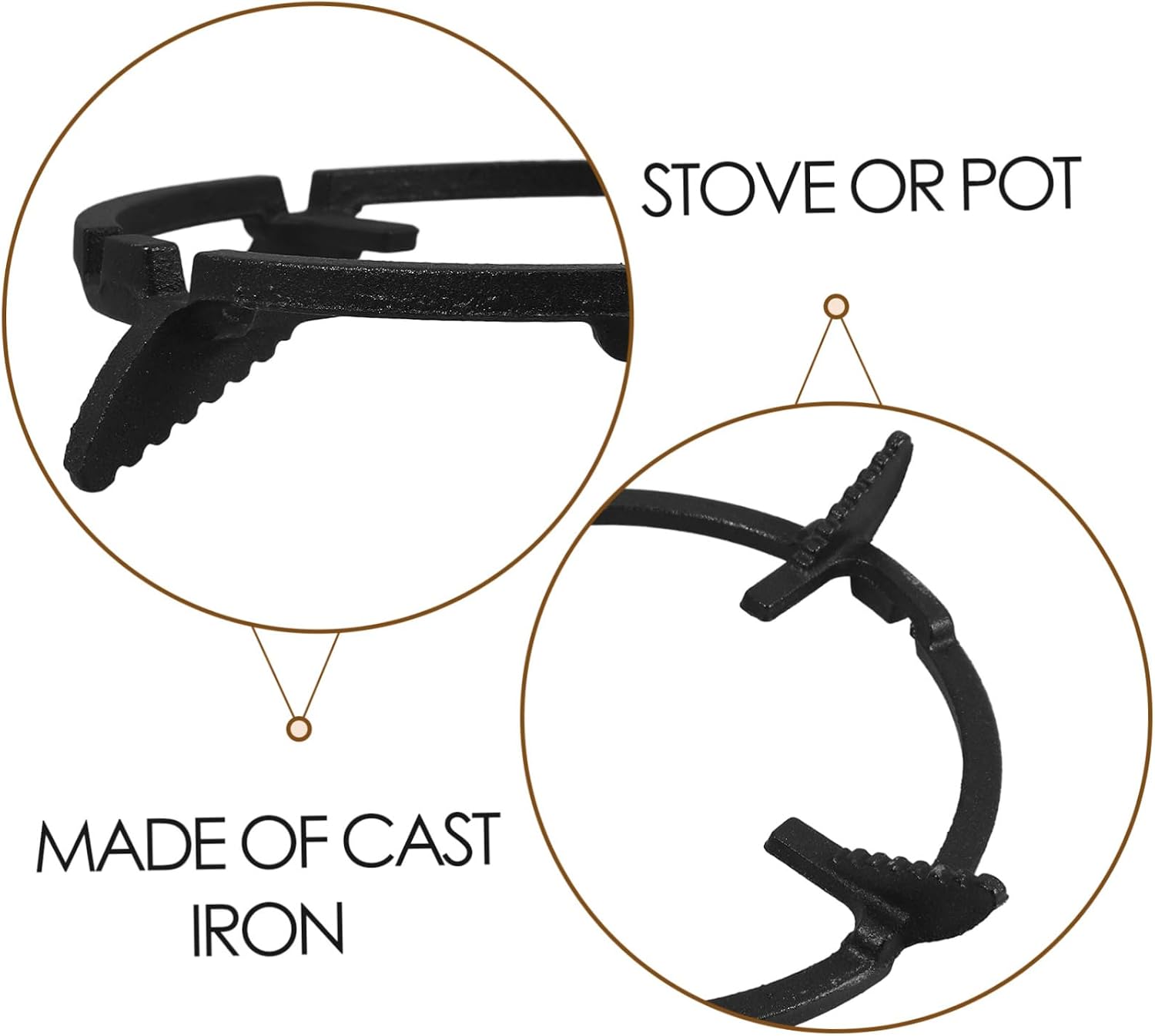 Cast Iron Wok Ring for Gas Stove, Non Slip Claw Design