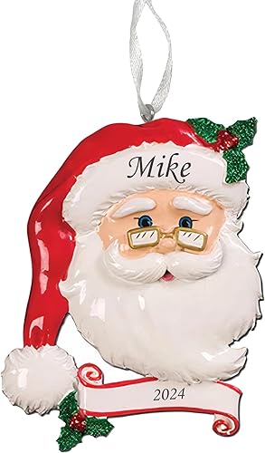 Adorno personalizado 2023, adorno para árbol de Navidad de Papá Noel, artesanal, personalizable, decoración de Feliz Navidad, personalización Jolly