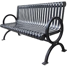 Garden Benches for Outdoors, Black Park Bench Cast Iron Patio Garden Bench, Sturdy Steel Frame Furniture Chair with Armrests for Porch, Yard, Lawn, Balcony, 1300lbs59in