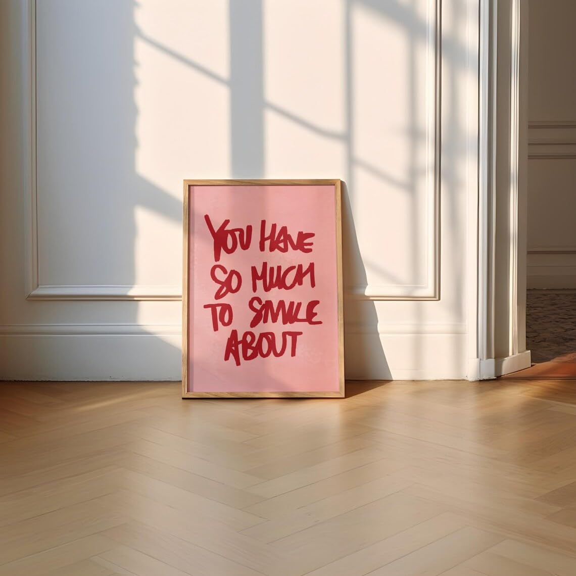 GLWDMH 1 Piece 50x70cm You Have So Much to Smile About Positive Affirmation Canvas Paintings, Wall Art Poster and Prints, Wall Picture for Living Room, Bedroom, Dining Room（with inner frame）