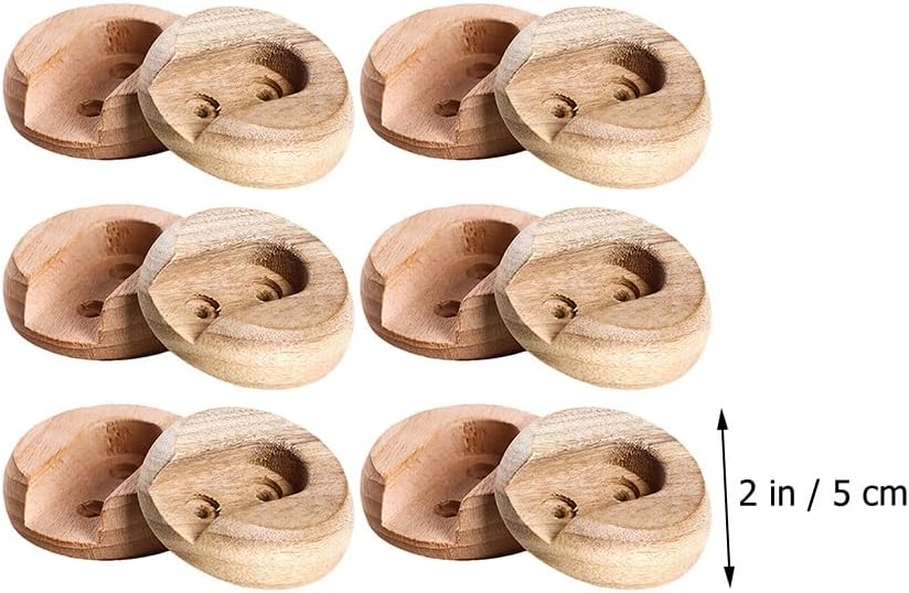 6Pcs Wooden Closet Rod Holders Unfinished Wood Wardrobe Pole Sockets Rod Closet Rod Brackets Support with Screws Fit for 1 Inch Rods，Closet Rods and Shelves