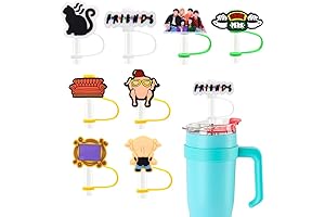 8Pcs 7-8mm Cute Straw Toppers for Stanley Cup, Reusable Protectors Straw Tips...