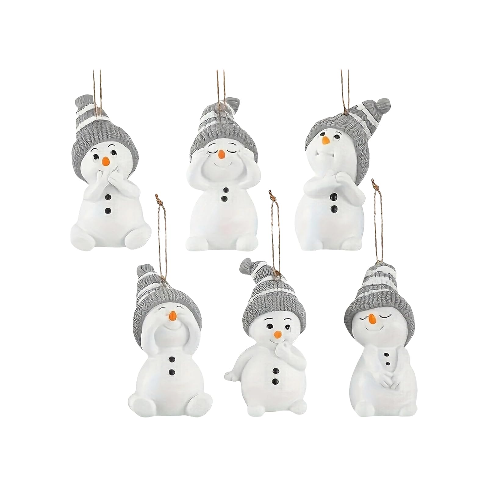 Tfaoys Six Piece Set Artistic Flat Acrylic Window Hanging Decors Colorful Birds Snowman Pendants Windchimes For Porch Garden Car Interior Suncatchers Hanging Decoration