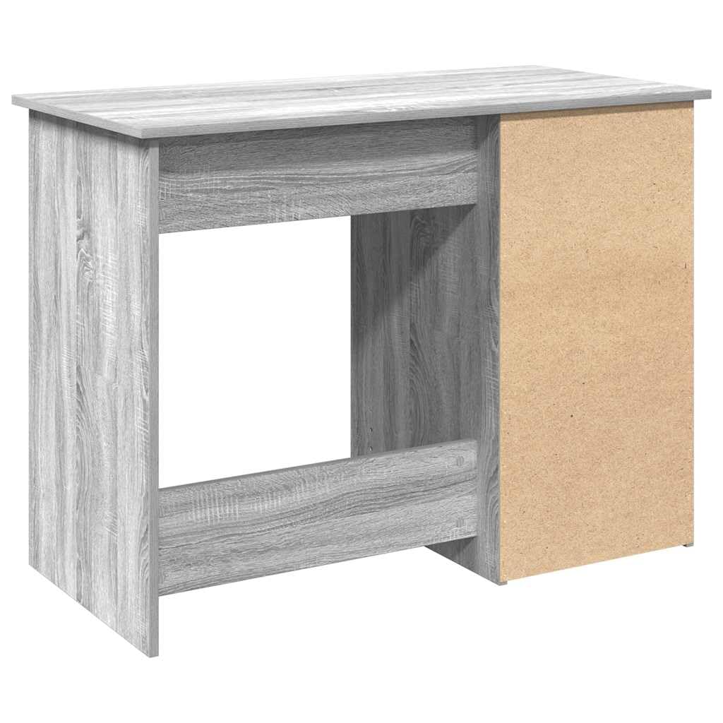 Escritorio gris Sonoma de madera 102 x 50 x 75 cm para oficina en casa, mesa de ordenador, mesa de trabajo, mesa de trabajo con espacio de almacenamiento y superficie de fácil cuidado para