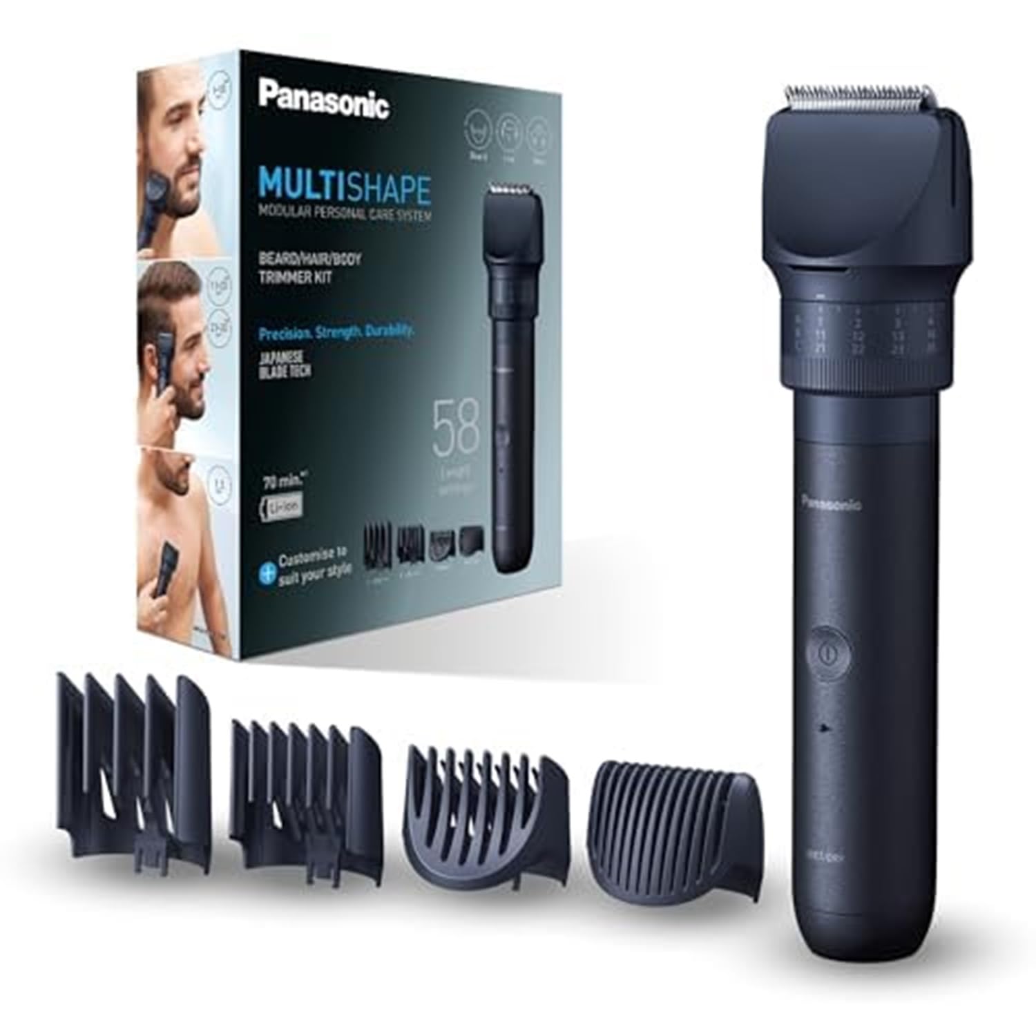 – ER-CKL2, MULTISHAPE Modular Personal Care System, Waterproof Beard and Hair Trimmer with Rechargeable Li-ion Battery, Black