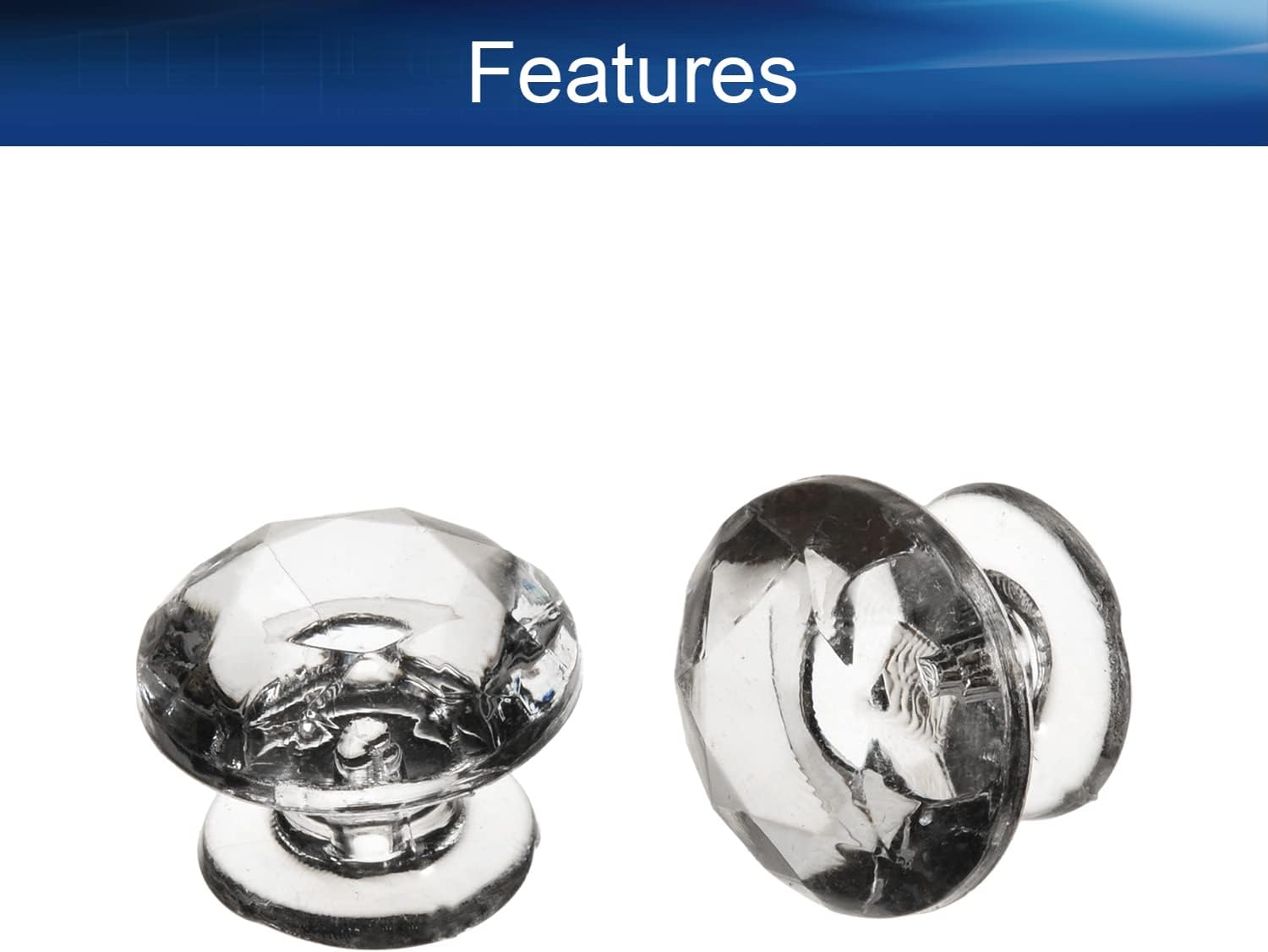 Yinpecly 6PCS Self Adhesive Cabinet Pull Handle, Mini Acrylic Pull Knobs, Tiny Pull Handle 19mm Diameter, Self Stick No Drilling Clear Acrylic for Jewelry Box, Gift Case and Makeup Box