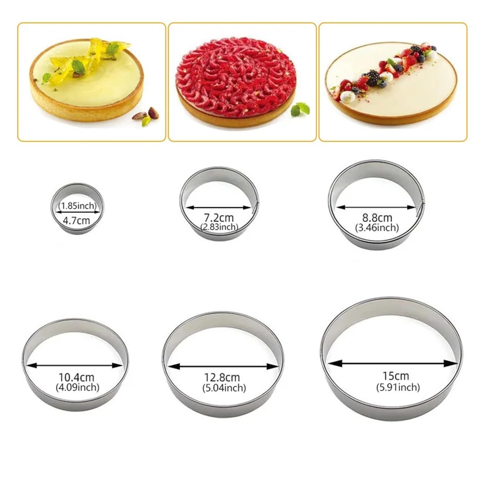 6 uds forma redonda anillo de Mousse molde for pastel horneado de queso DIY galleta corte de acero inoxidable utensilios de cocina for el hogar postre