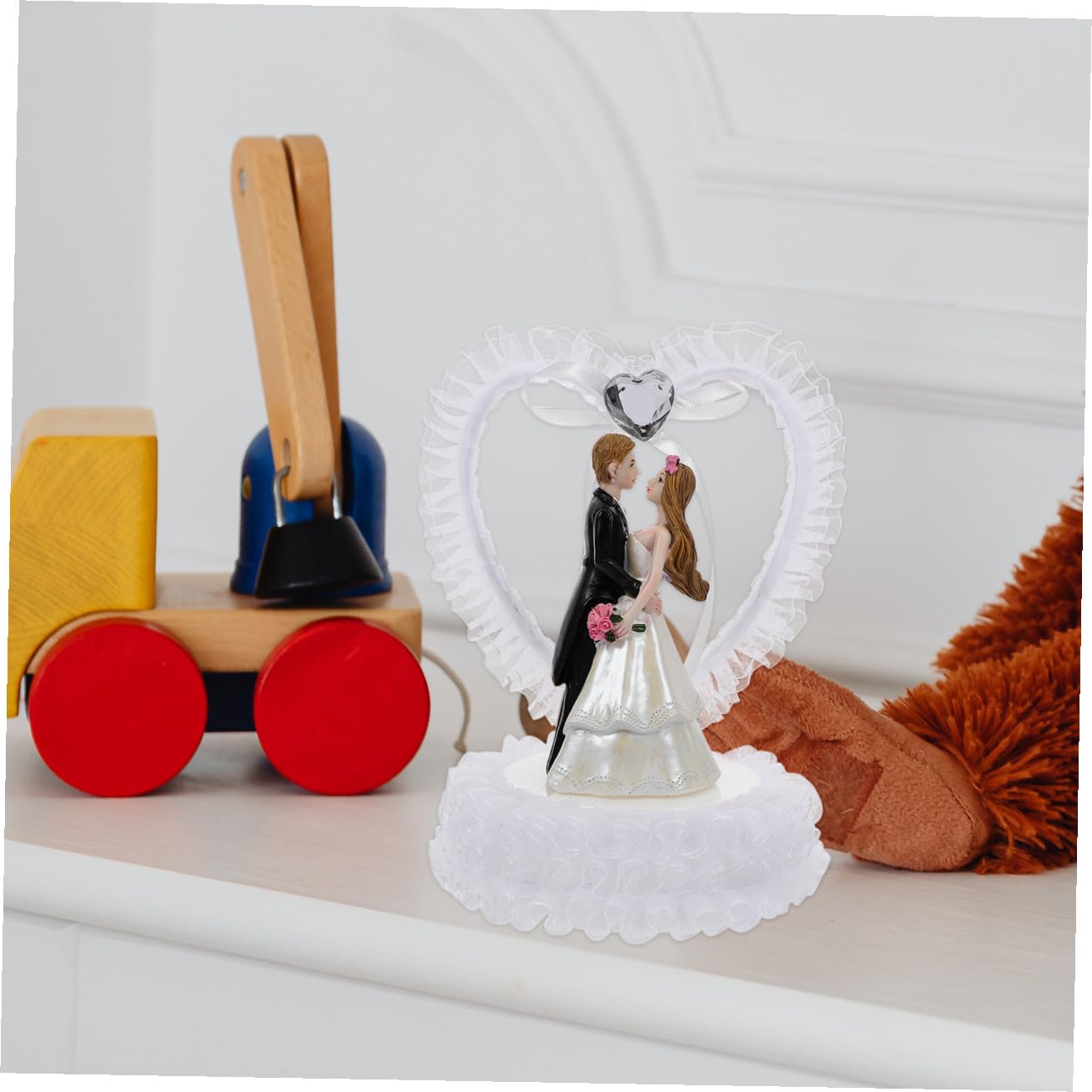 Kristall Brautpaar Figur Hochzeitstorte Deko Romantisches Tischdeko Klein