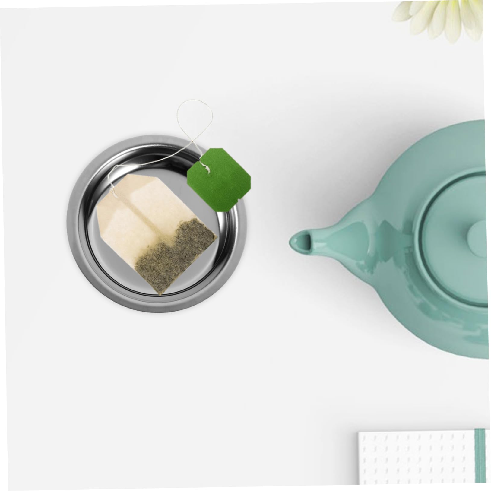 MOLUCKFU 3pcs Stainless Steel Tea Bag Saucer for Tea Cups Decorative Round Dish for Dining Tables for Home Restaurant and Tearoom Use Easy to Clean and