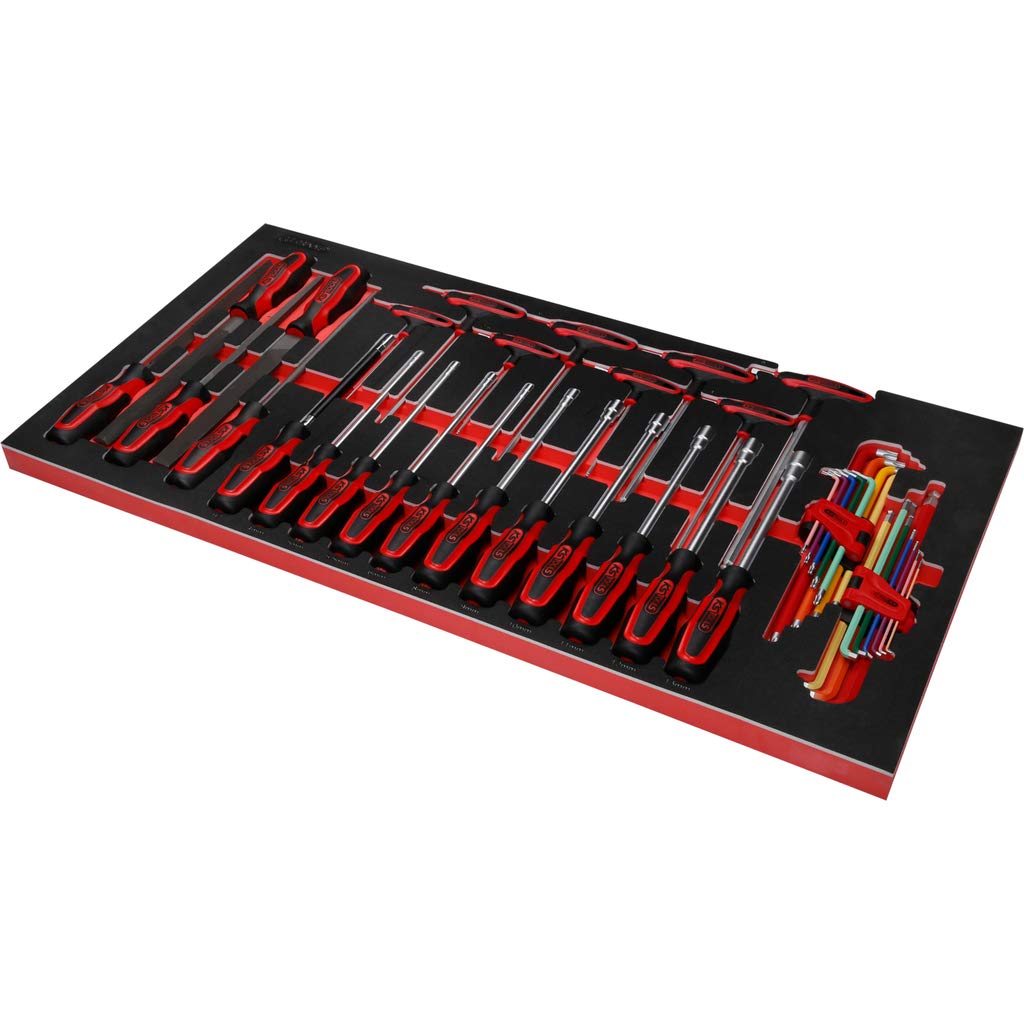 KS Tools 825.8564 Chariot d'atelier PERFORMANCEplus P25 avec 8 tiroirs, équipé de 564 Outils dans 8 Compartiments pour 8 tiroirs