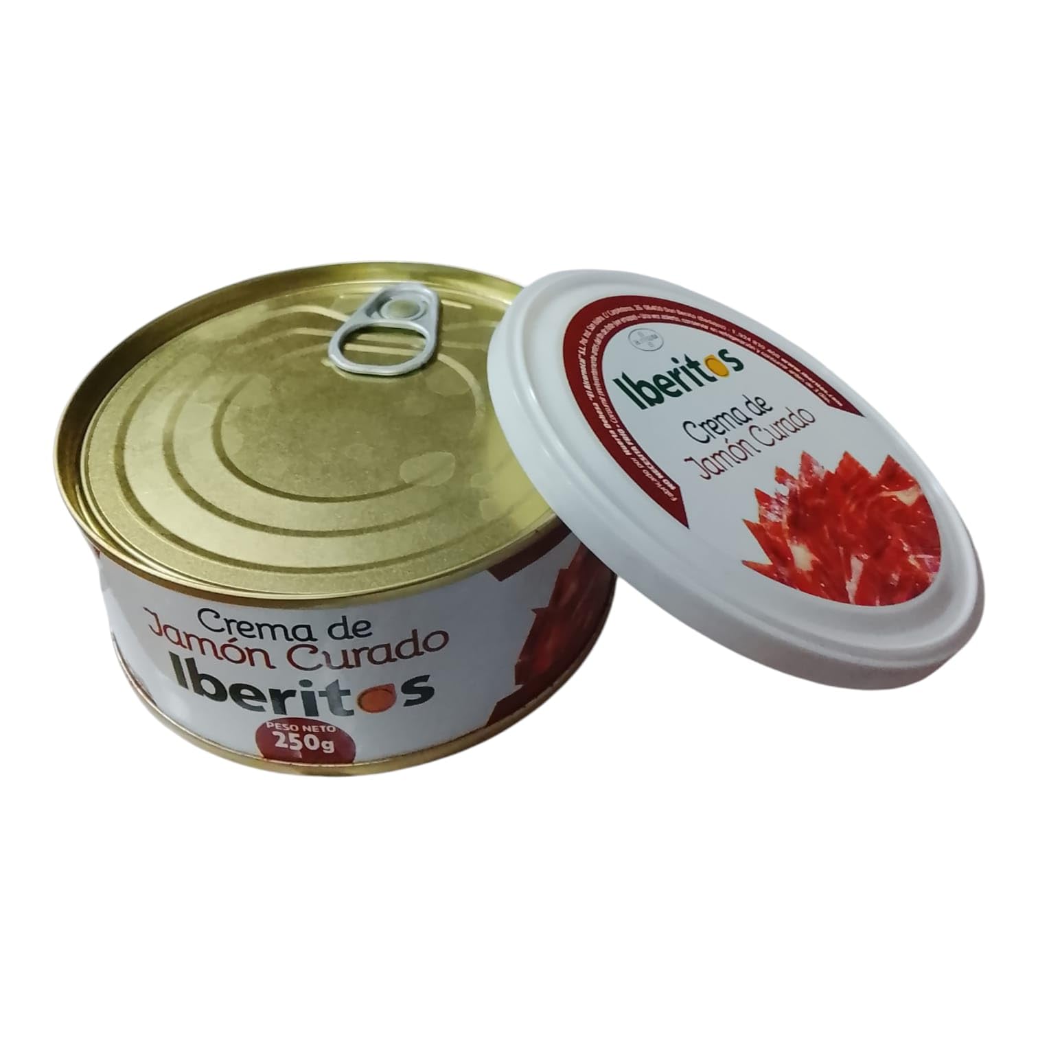 Crema de Jamón Curado Iberitos 250g - Textura Suave y Sabor Intenso - Ideal para Aperitivos, Canapés y Tostadas (PACK 6)