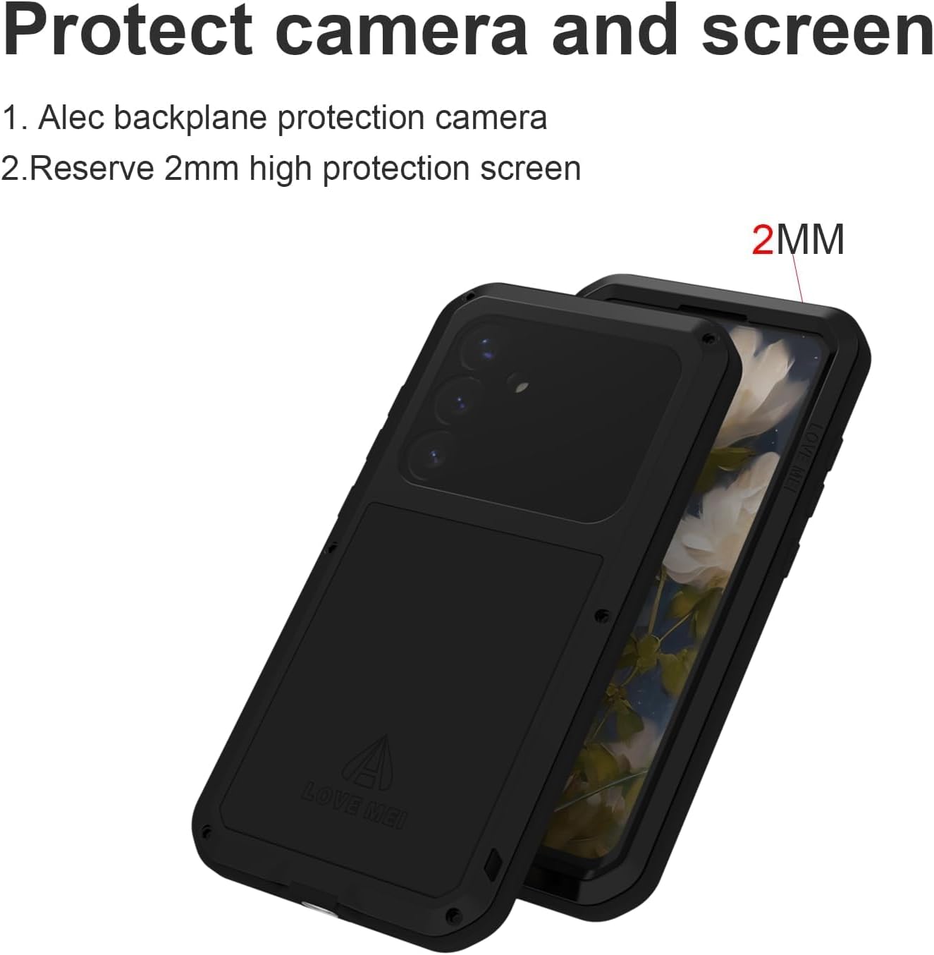 LOVE MEI Compatible with Samsung Galaxy S25 Plus Case, Outdoor Sports Military Heavy Duty Shockproof Dustproof Hybrid Aluminum Metal+Silicone+Tempered Glass Hard Cover (Green)