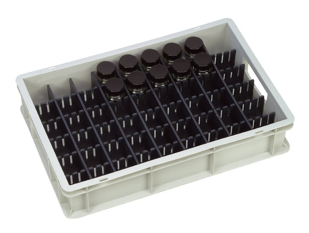 neoLab Polypropylen Transportwanne, Grau, 60l Kapazität, 600mm x 400mm x 320mm