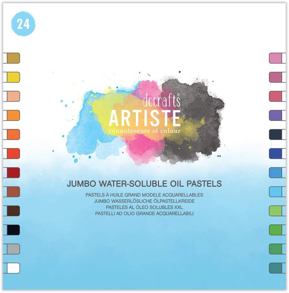 Artiste Water-Soluble Oil Pastels, Multicoloured, Pack of 24, Oil Pastels for Art & Craft Projects, Oil Pastels for Artists and Beginners Alike, Use with Oil Pastel Paper and Pads