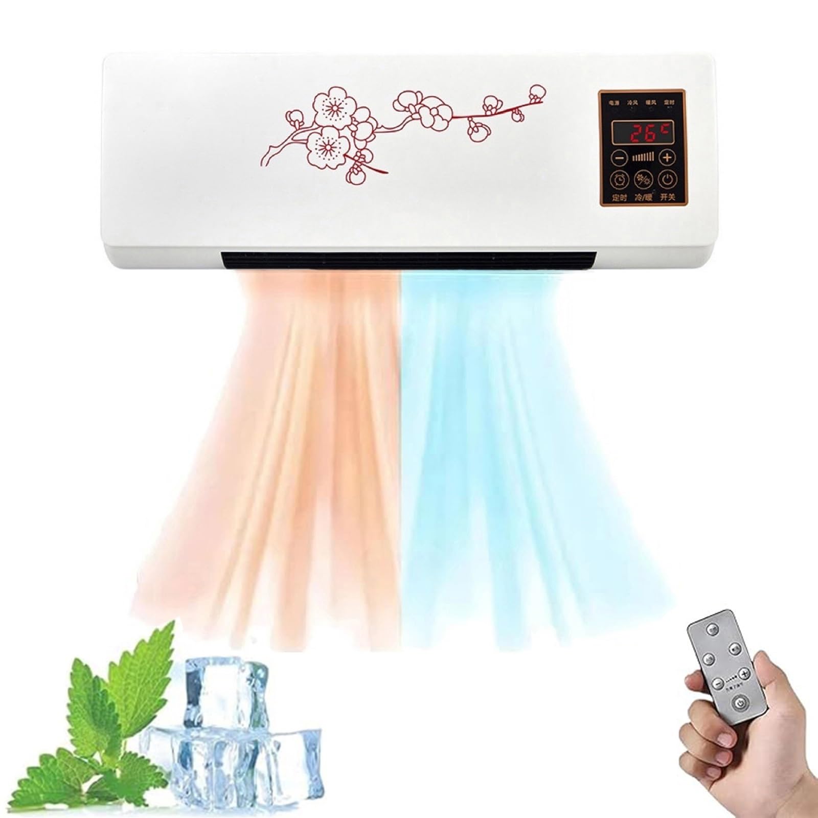 Sohodoo C Air Onditioner, Ductless Air Onditioner, Portable Air Onditioner Wall Mount With Remote Ontrol & Timer, Quiet Operation For Home, Office(C)