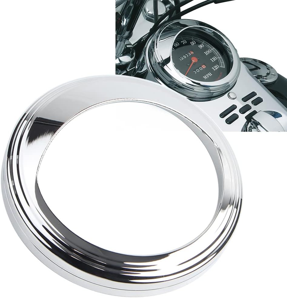 Chrome Speedometer Trim Ring Visor Fit for Harley Road King Softail Wide Glide