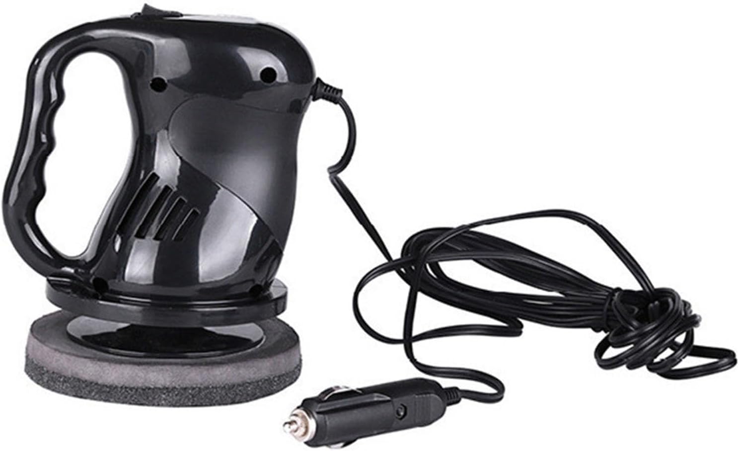 40W Electric Car Polisher Machine with High Power and Low Noise, Ergonomic Comfortable Handle for Car Detailing Polishing and Waxing, Suitable for All 12V Cars and Mini Breads (Black)