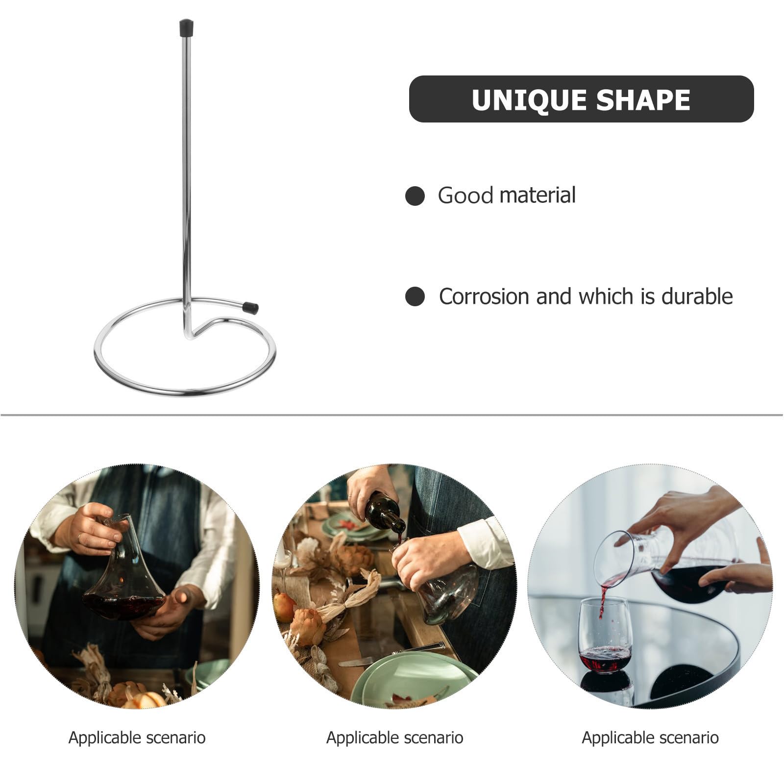 jojofuny Égouttoir à Carafes à Vin Support Séchage Rapide et Gain de Place en Acier Inoxydable Argenté 2Pcs Maison et Hôtels