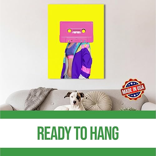 Miniatura 5 de Fashion Retro Cassette Canvas Wall Art Decor by BCB Print  HD Printed & Wooden Framed Wall Art  Modern Wall Decor for Bedroom, Living Room, Office,