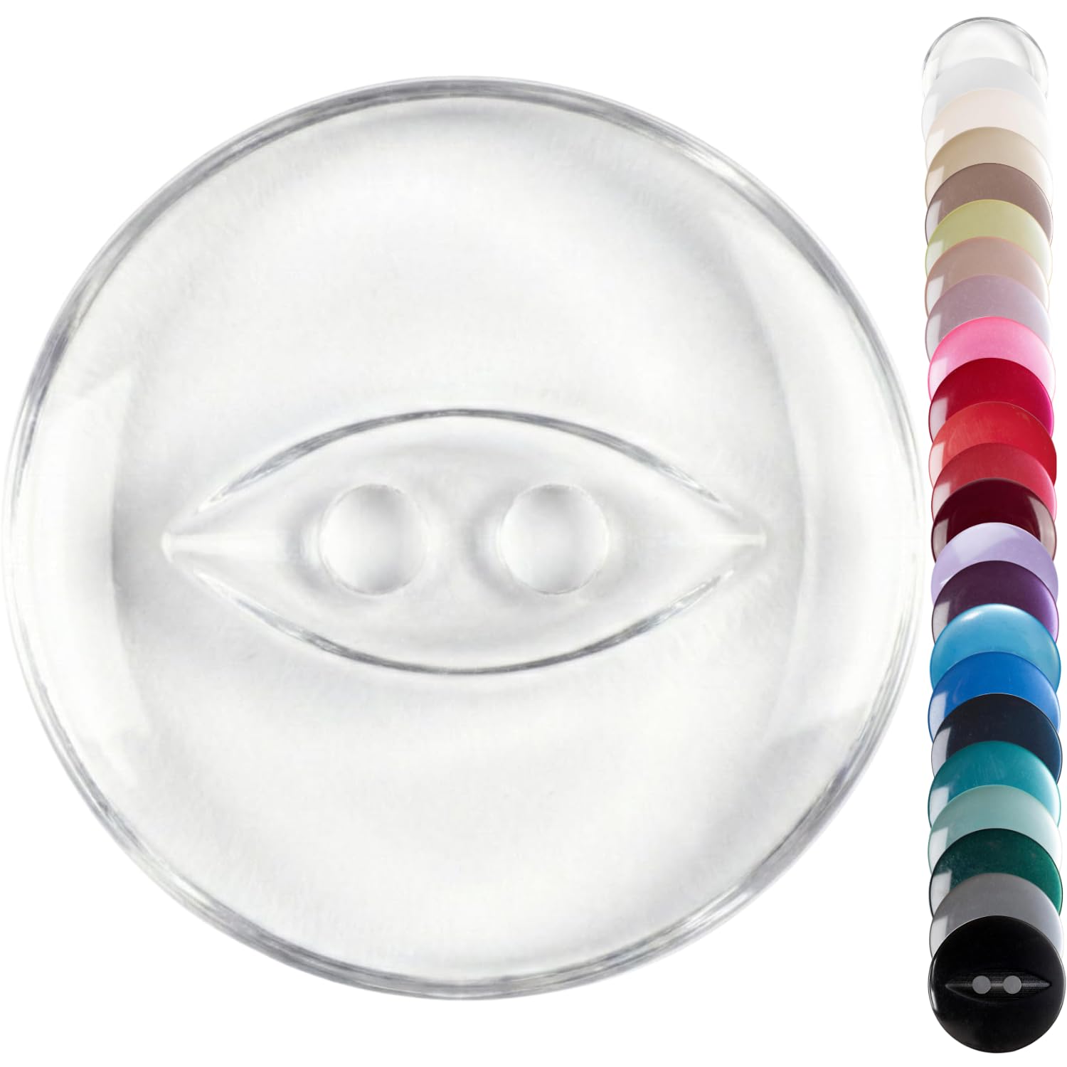 Transparent Chunky Cardigan Buttons, 19mm Fish Eye, Pack of 10 Matching