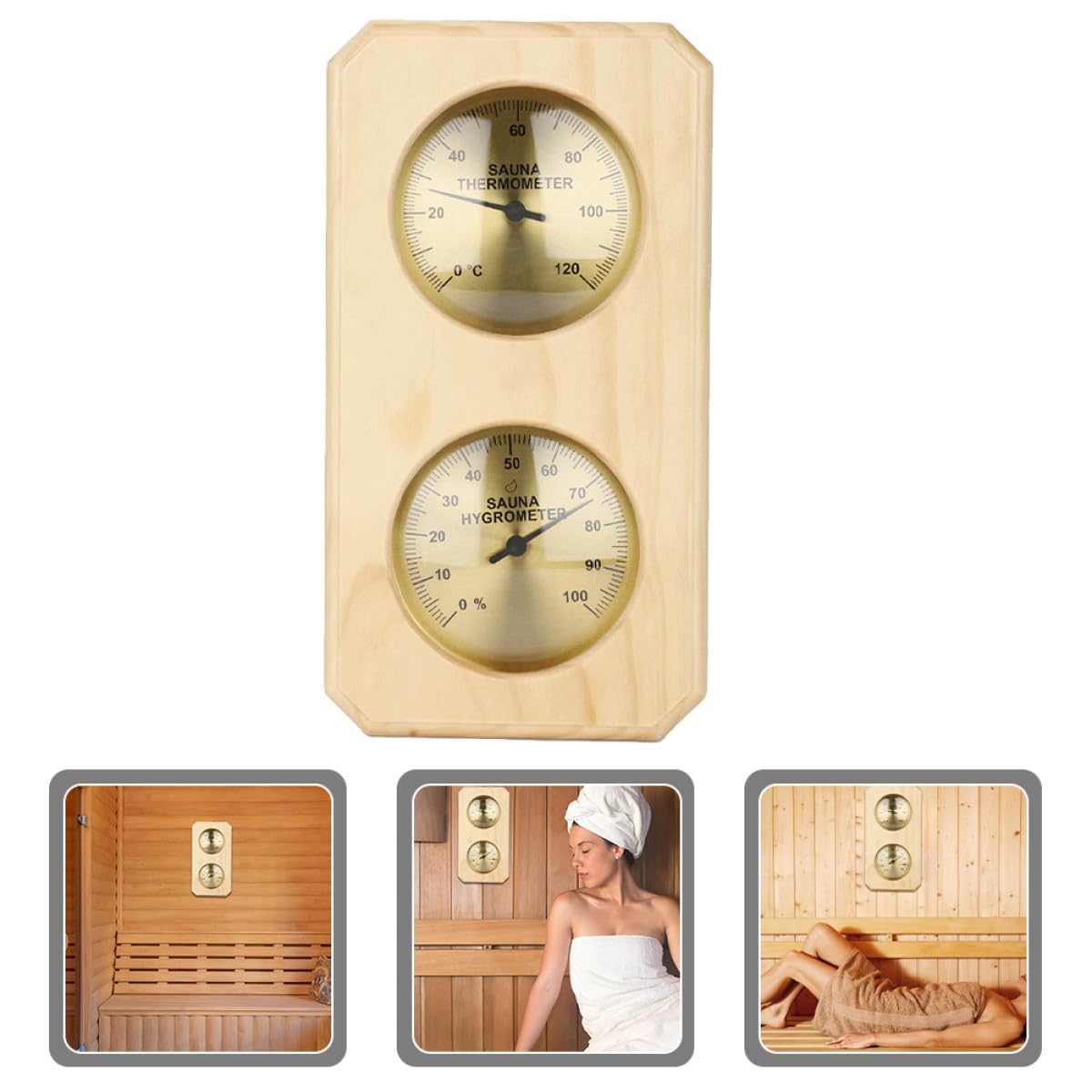FOMIYES Sauna Hygrometer und Thermometer für Zuhause mit Temperaturbereich 0-120℃ und Feuchtigkeitsmessung bis 100% für Schnelle Praktische Innenraumüberwachung
