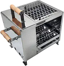 Churrasqueira para Apartamento Ecológica sem Fumaça Pequena Aço Inox 430 Com 2 Grelhas