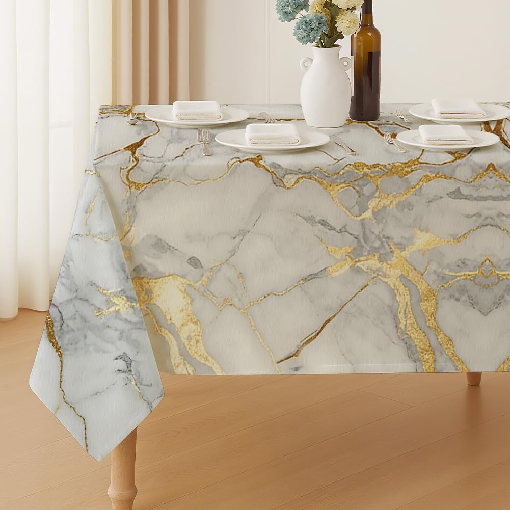 ANATTASOUL Marble Patterns Table Cloth for Dining Party Outdoor
