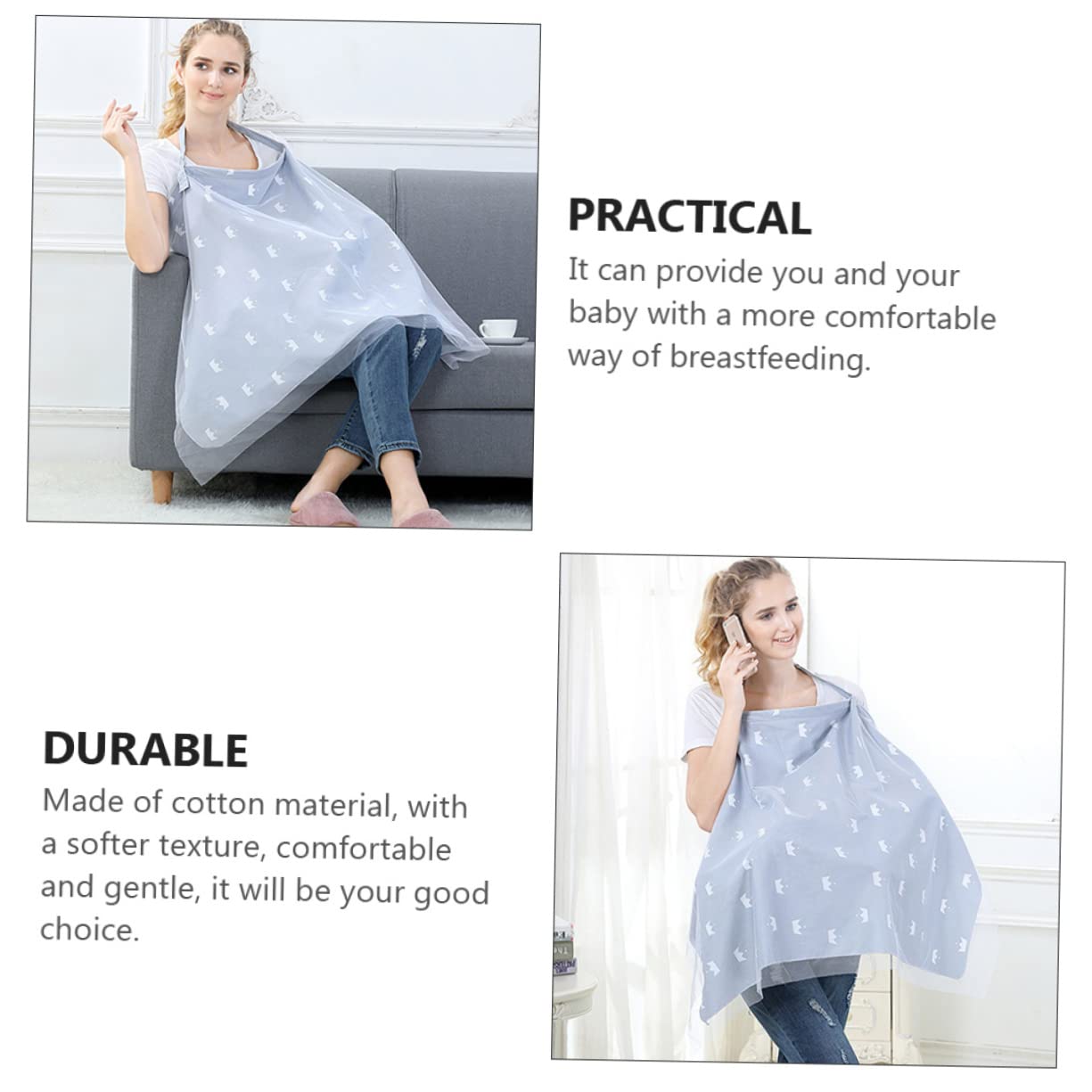 Milisten Breathable Cotton Nursing Cover for Moms Multi-Function Breastfeeding Cover Summer Neckline Feeding Shawl Privacy Protection