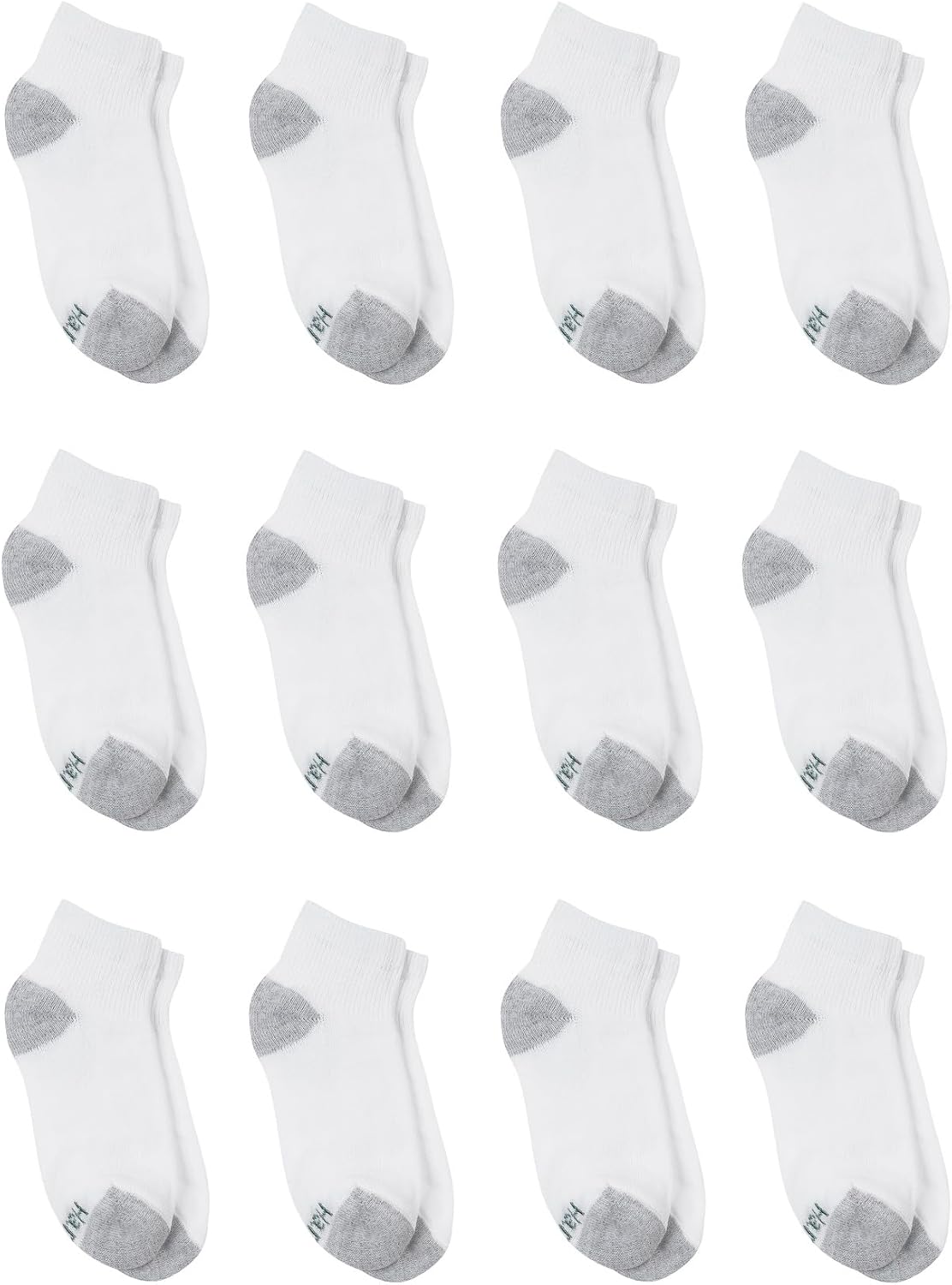 Hanes Boys' Socks Pack, Double Tough Moisture Wicking Ankle, Crew, No Show Socks, 12 & 14 Pair Packs