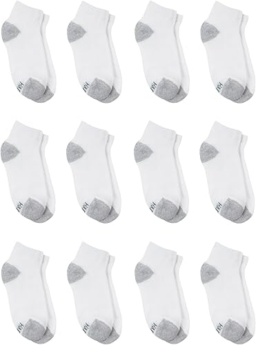 Miniatura 2 de Hanes Calcetines para niños, tobillo acolchado doble resistente y invisible, paquetes de 12 pares