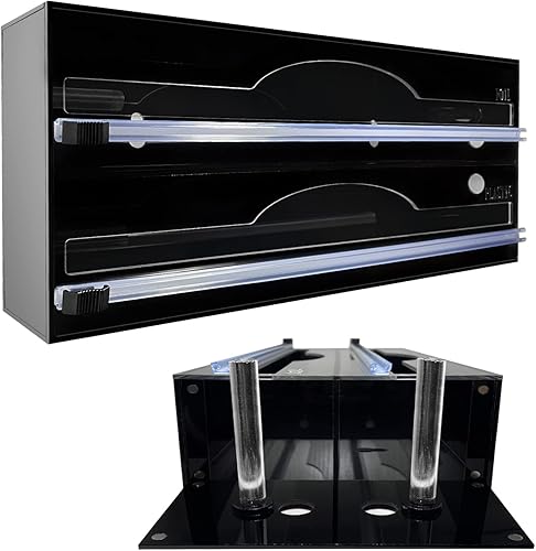 HSKRYH Dispensador de envoltura acrílica con rodillo fijo organizador de envoltura de plástico 2 en 1 con cortador deslizante para cajón de cocina disponible en Yaxa Guatemala