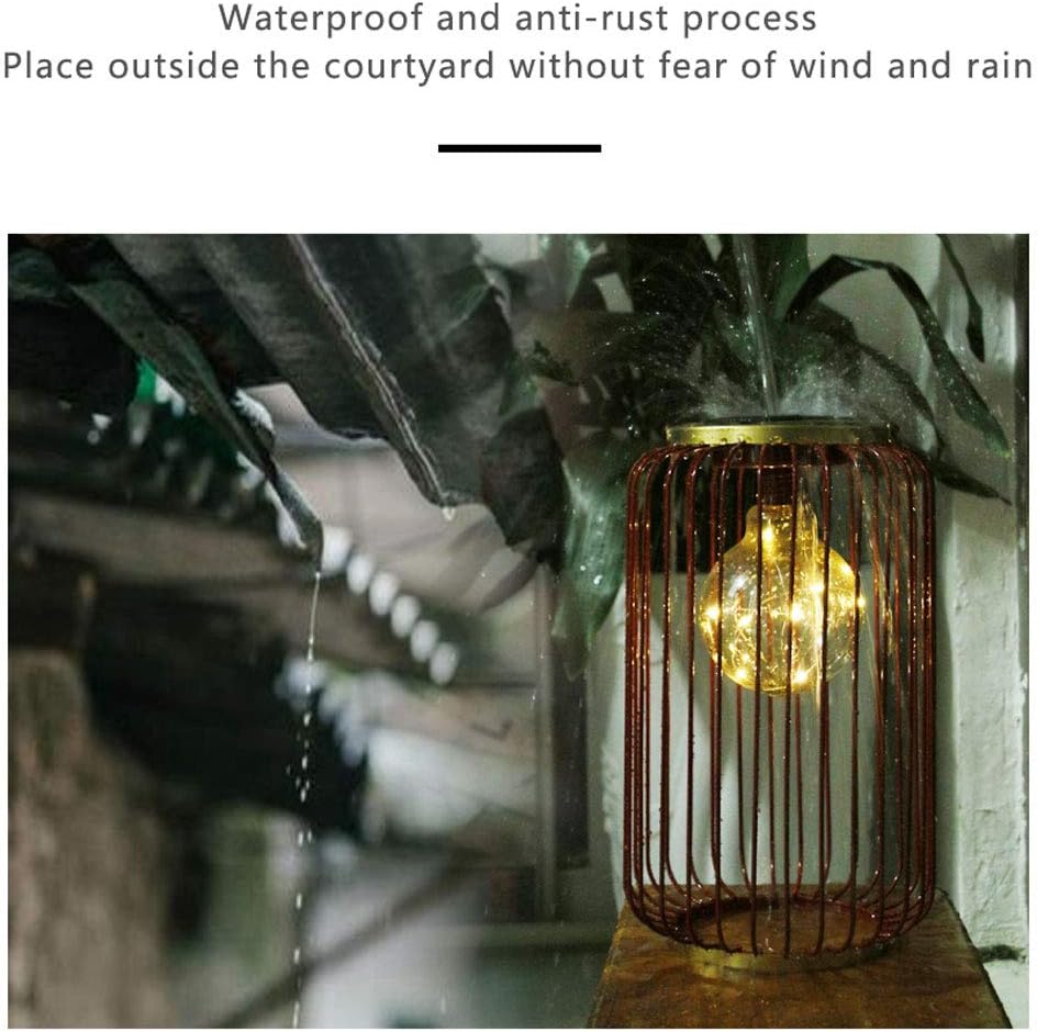 Solar Lantern Lights Outdoor Garden Hanging Lights Waterproof and Anti-Rust Process Lights Lamp for Patio Outside or Table Red Black